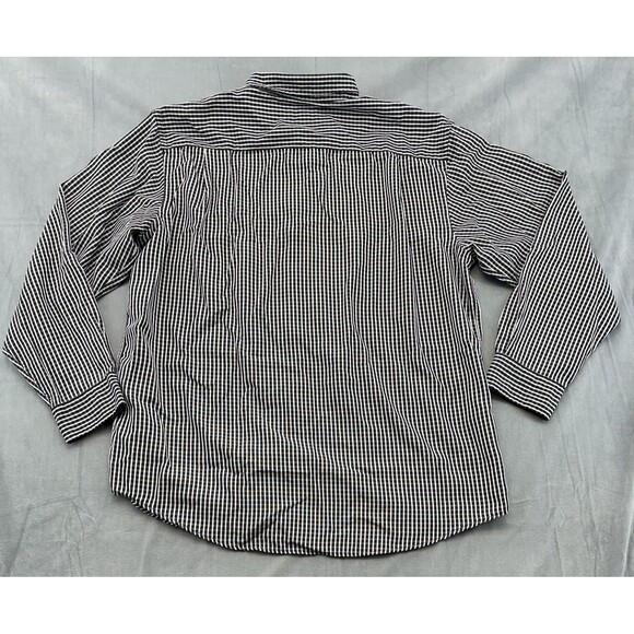 David Taylor Shirt Mens XL Black White Plaid Button Down Long Sleeve Pocket - Picture 3 of 9